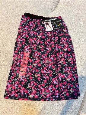Skechers Floral Skort with Pink Accents and Pockets